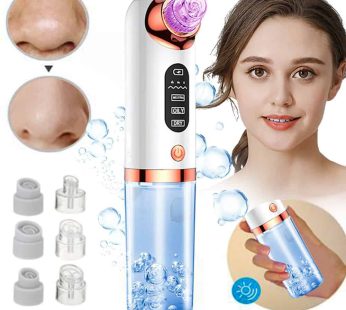 7 In 1 Blue Purple Light Bubble Blackhead Remover Vacuum Water Oxygen Cycle Acne Pimple Removal Suction Head Facial Cleaner Tool