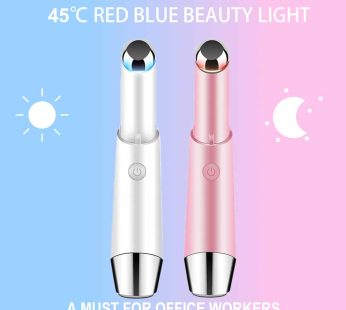 ION Red Blue Light Electric Eye Massager Anti Wrinkle Aging Eye Care Lips Massage for Dark Circle Removal