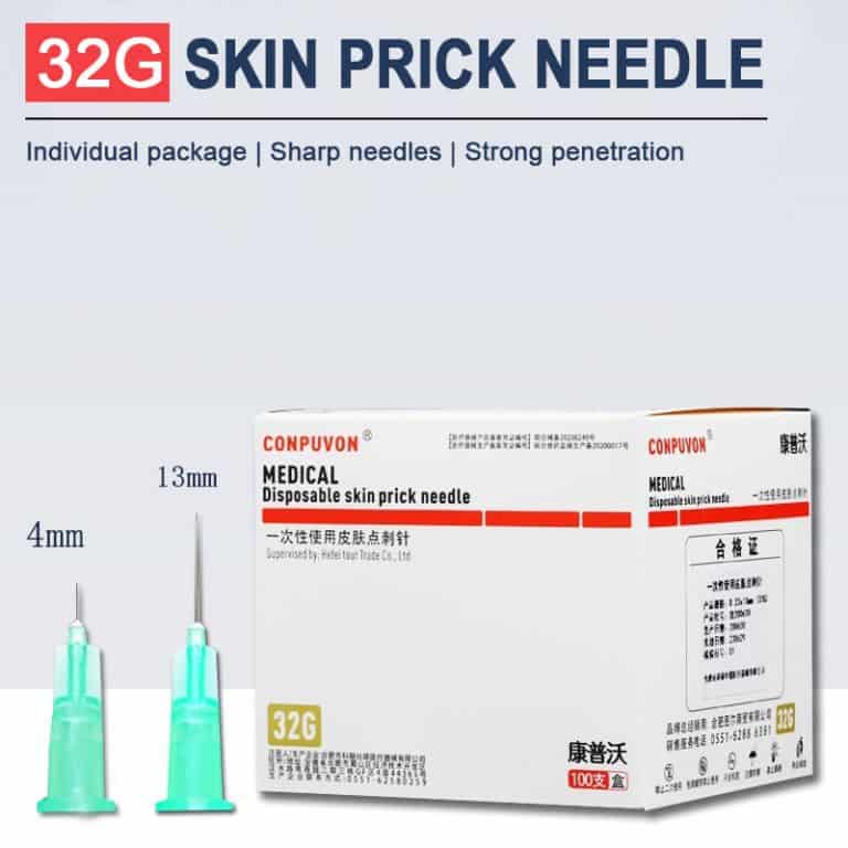 34G Diposable Medical Skin Prick Needle 100 PCS 1.5mm 2.5mm 4mm
